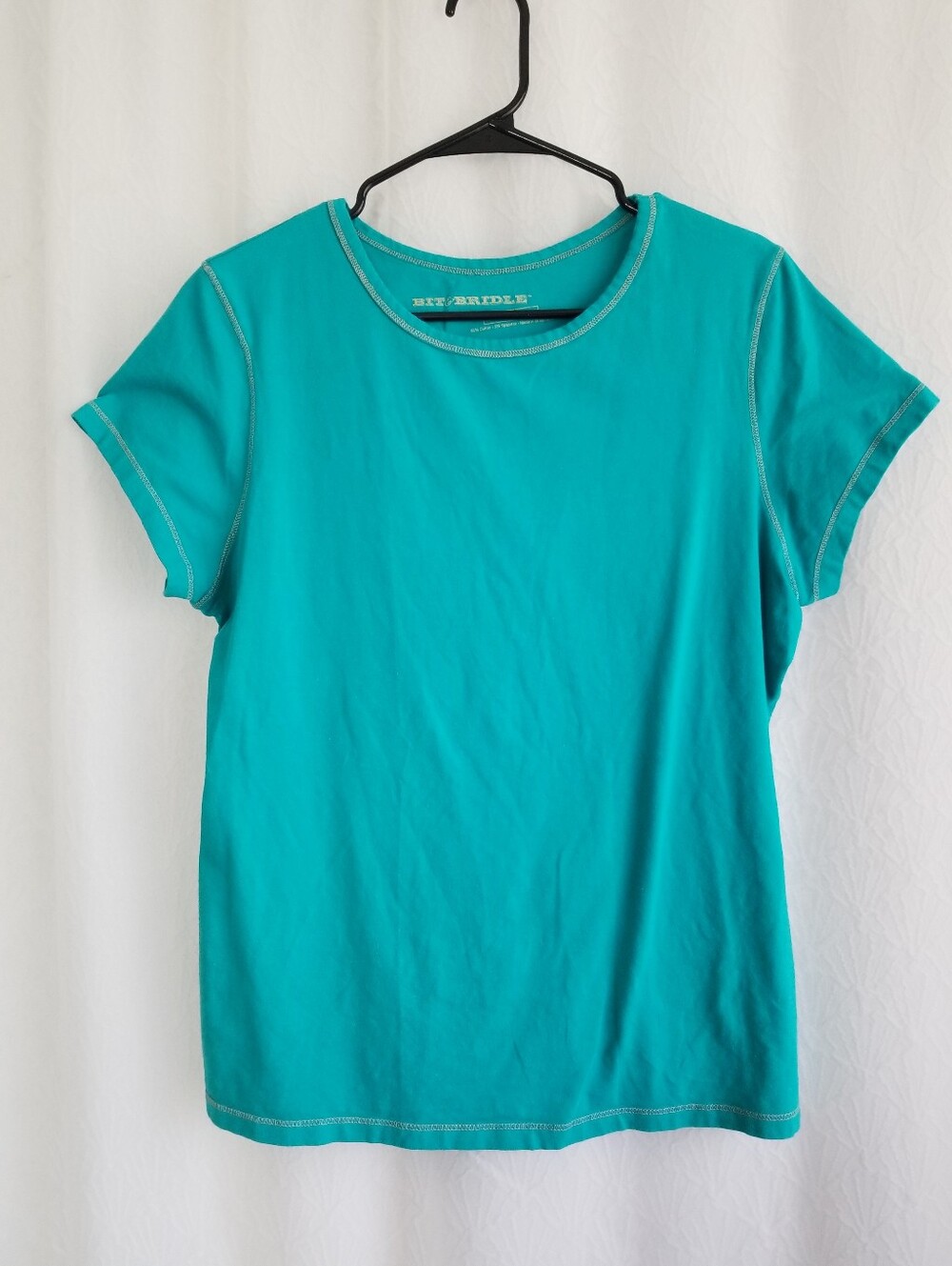 Bit & Bridle Teal Short Sleeve Crew T Shirt XL